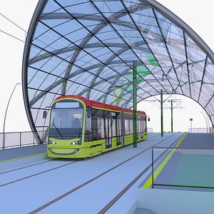 3D Warsaw tram stop III