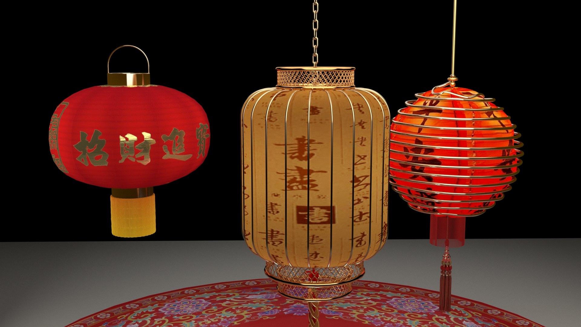 Chinese Red Lantern 3D Model - TurboSquid 1713071