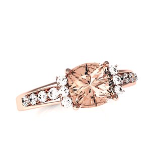3D rose gold ring model