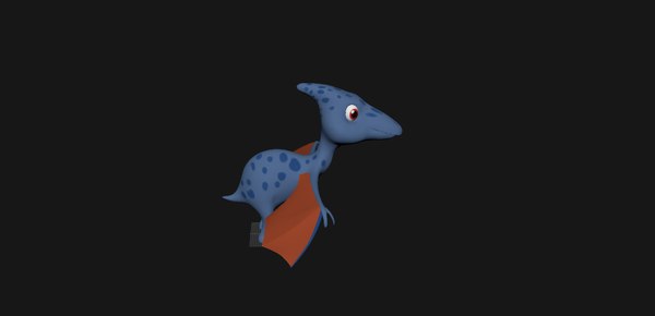 3D cute cartoon pterodactyl dinosaur model