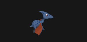 3D Model Pterodactyl Dinosaur  Character Model with Textures