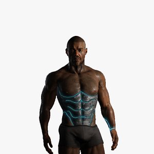 Realistic Futuristic Soldier Rigged Cyborg