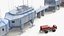 3D Antarctic Station Halley with Snow Vehicle model