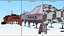 3D Antarctic Station Halley with Snow Vehicle model