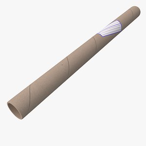 cardboard paper tube 3d obj