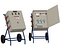 Portable Wheeled Electrical Distribution Panel Closed and Open