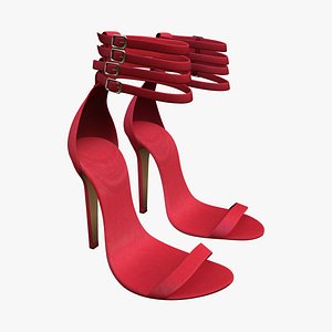 Strap Ankle Lace Up Open Toe Stiletto High Heels Sandals 3D