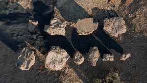 Desert Stone Small rocks Set 3D model