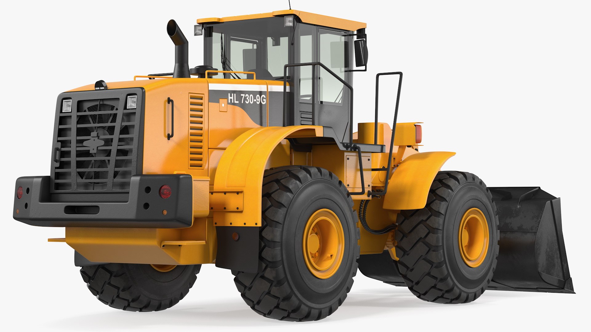 Hyundai HL730 Front End Loader Rigged 3D model preview