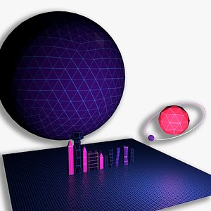 METAVERSE - Skybox Satellite Building Ground - Low Poly