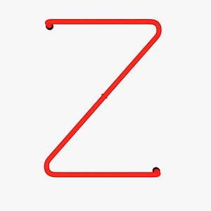 3D Neon Red Alphabet Z