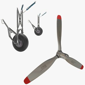 DC-3 Main Landing Gear and Propeller SC model