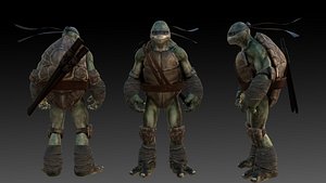 Leonardo TMNT 3D Model High Quality Rigged