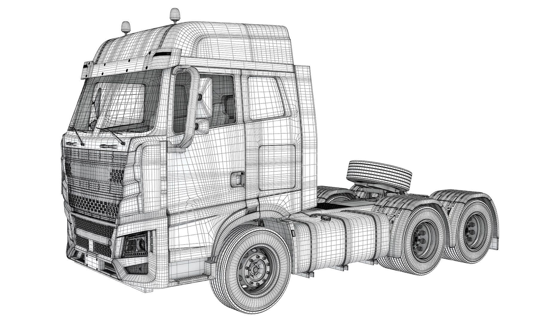 Semi Trailer Tractor Heavy Freight Truck 3D Model - TurboSquid 2636688