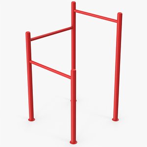 3D model Red Horizontal Bars