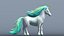 Lowpoly 风格的独角兽为 VR AR 游戏进行了装配和动画处理