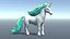 Lowpoly 风格的独角兽为 VR AR 游戏进行了装配和动画处理