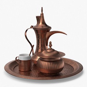 Traditional Copper Arabic Coffee Serving Set