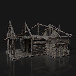 Next Gen AAA BURNED RUINED OLD MEDIEVAL WOODEN COTTAGE HUT