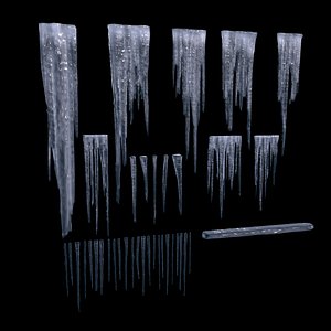 Icicles Low-poly set