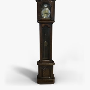 old grandfather clock 3D