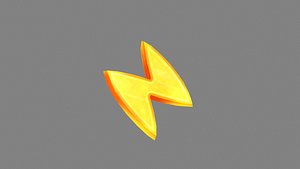 Cartoon yellow lightning - weather element icon 3D model