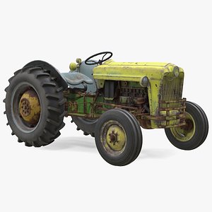 3D old vintage tractor model