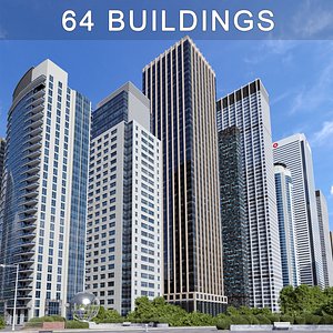 buildings skyscrapers 3d max