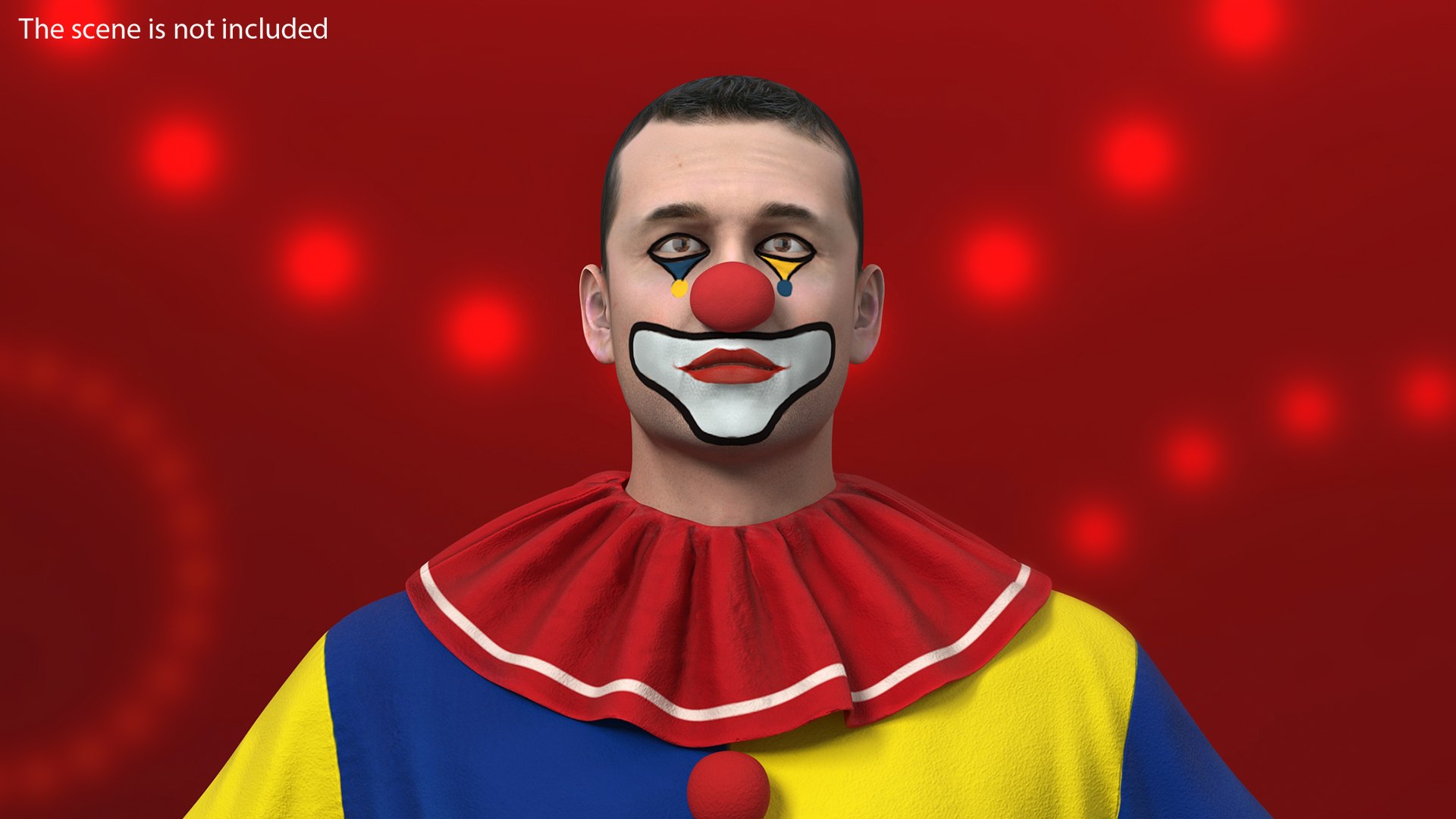 Clown Head Makeup 3D model preview