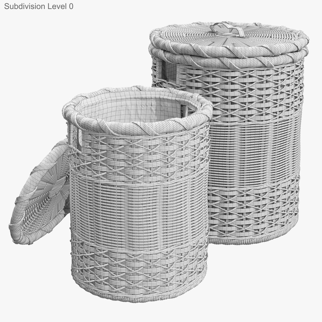 3d wicker laundry basket rattan