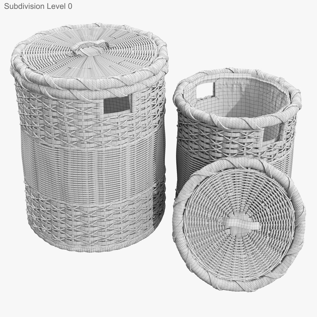 3d wicker laundry basket rattan