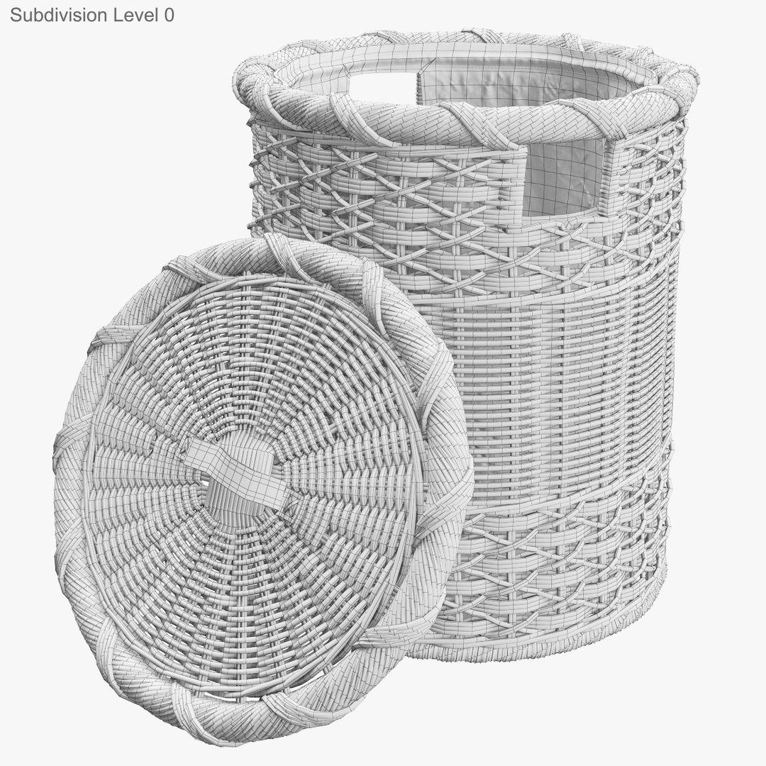 3d wicker laundry basket rattan