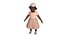 Little African Girl Light Skin in Summer Fur Rigged
