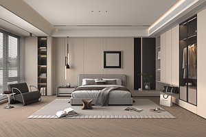 Modern Bedroom Scene 42 3D model