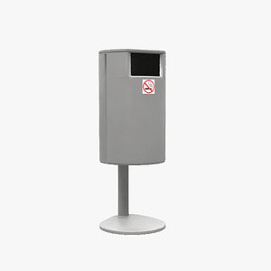 Realistic Metal Street Trash Bin Vol 07 Game Ready PBR