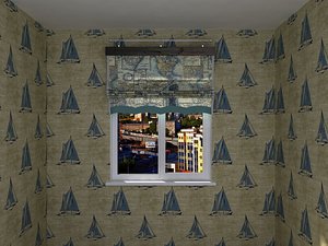 roman shade nautical theme obj