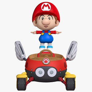 3D Mario Kart Biddybuddy Baby Mario Character 8K