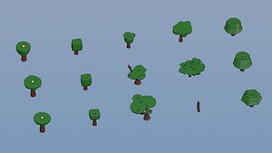 Animated Timber Pack 15 Stylized Low-Poly Trees