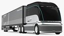 Hydrogen Concept Semi Truck Hyundai HDC-6 with Trailer