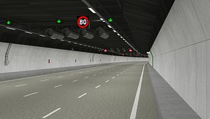 3D tileable road tunnel model