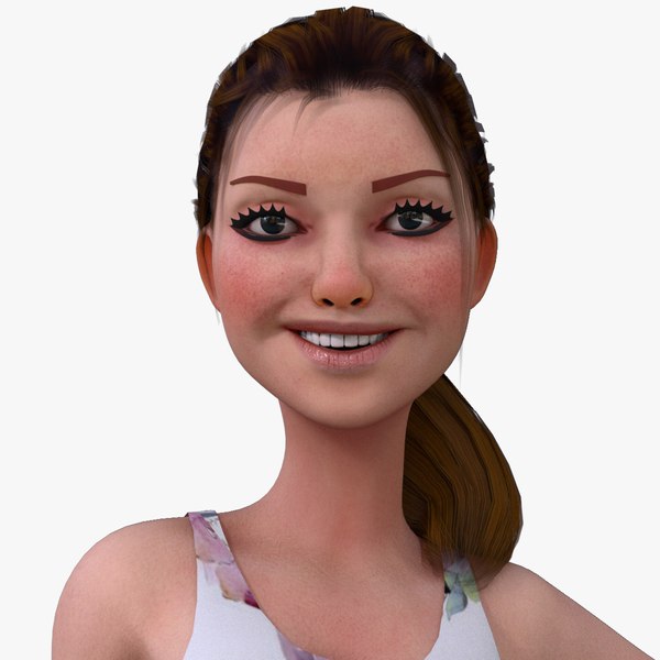 3D Kristen Cartoon GirlRig V1