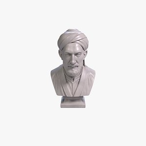 3D Al-Farabi Bust Sculpture model