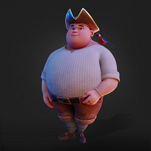 Stylized Pirate Fat Character  3D Modeling model