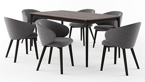 Connubia Tabla table with Tuka dining chair