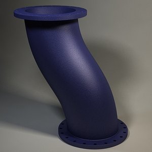 3d flanged offset socket 24 model