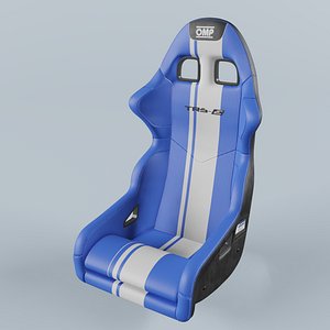 OMP TRS-E PLUS Racing Blue Seat 3D model