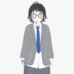Anime Nerdy Otaku Professor 3D model