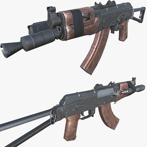 20-AKS-74-gun model 3d game ready model Low-poly 3D model 3D model