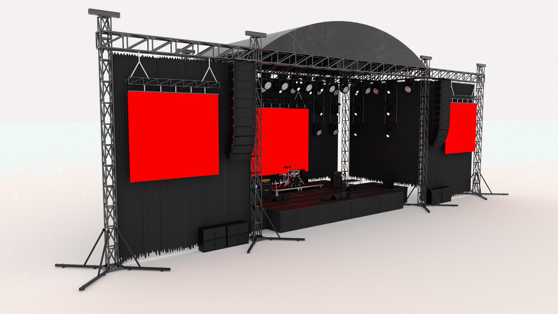 Concert Stage Event Full Setup Model TurboSquid 2059907