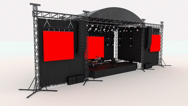 modelo 3d Configuración completa del evento del escenario del concierto ...